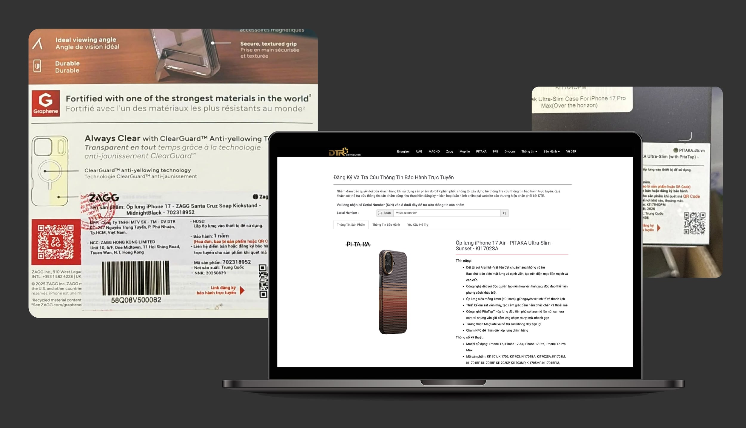 Warranty-label workflow / unique product identity and lookup journey