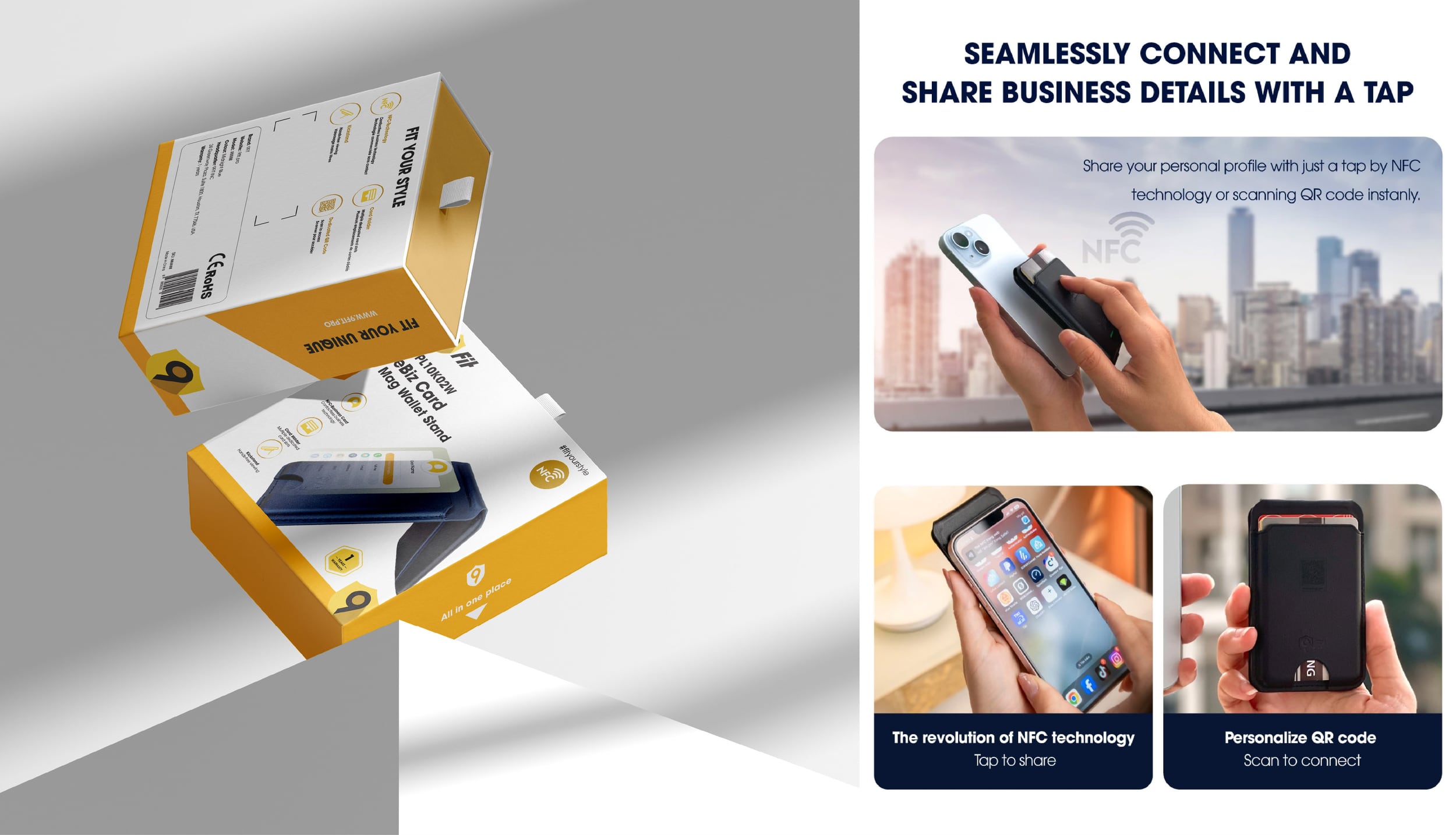 eBiz Wallet / original packaging source and NFC profile sharing