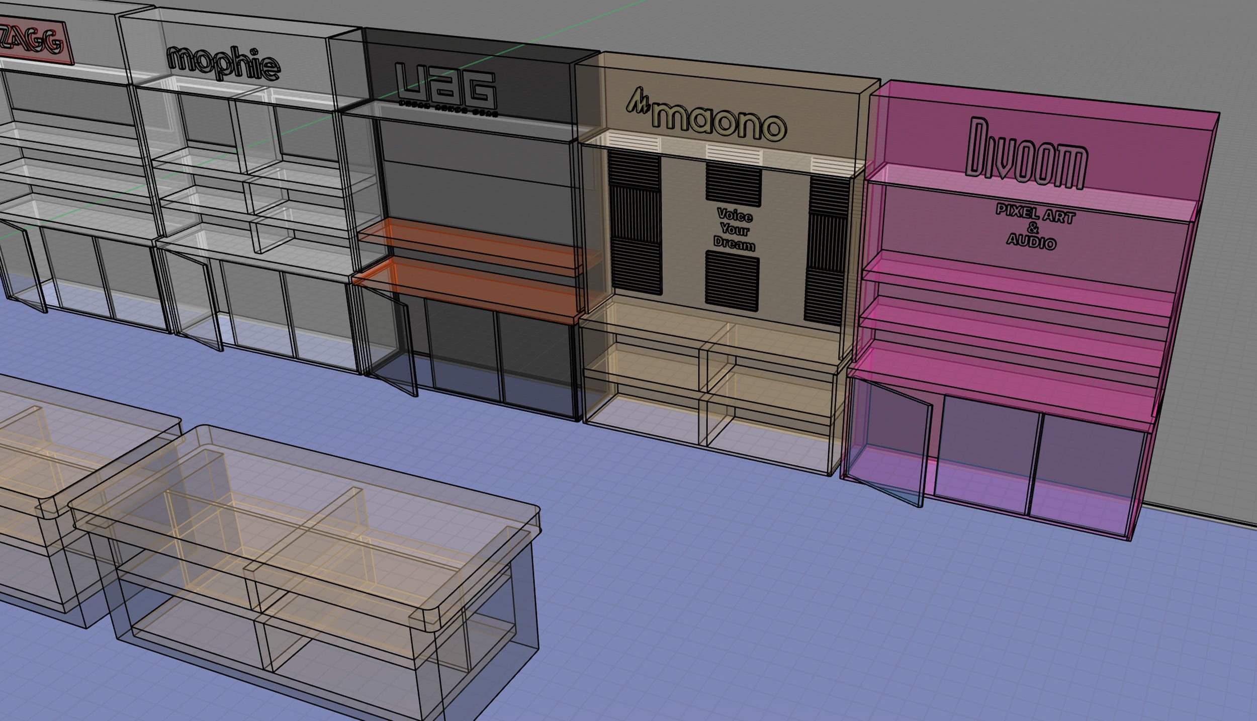 Retail fixtures and E-Mart shop house